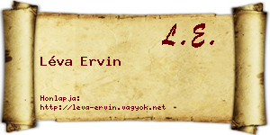 Léva Ervin névjegykártya