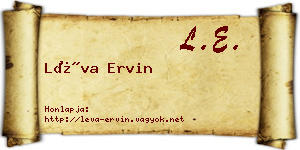 Léva Ervin névjegykártya